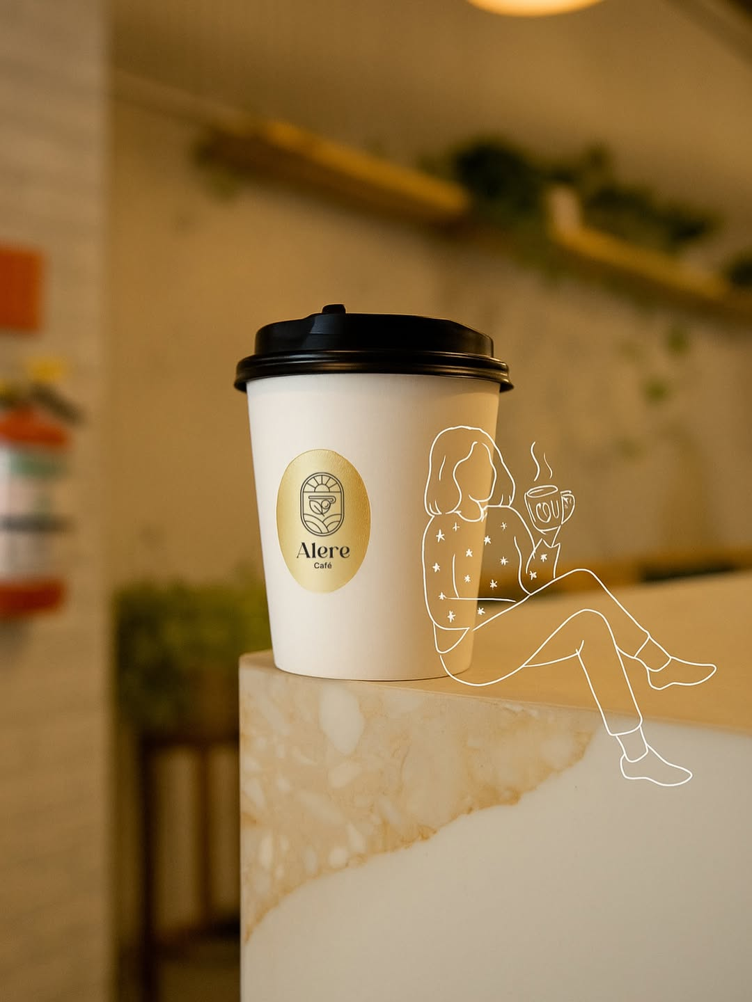 Vaso de Alere Café con ilustración