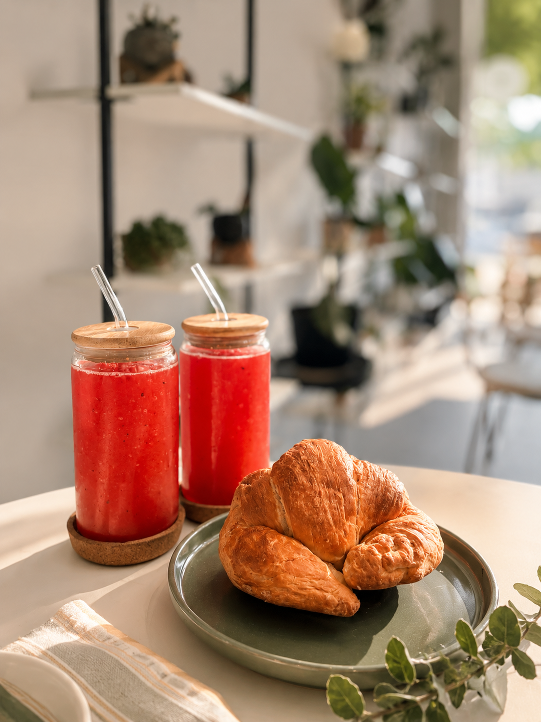 Promo: 2 Smoothies + Croissant de Jamón con Queso